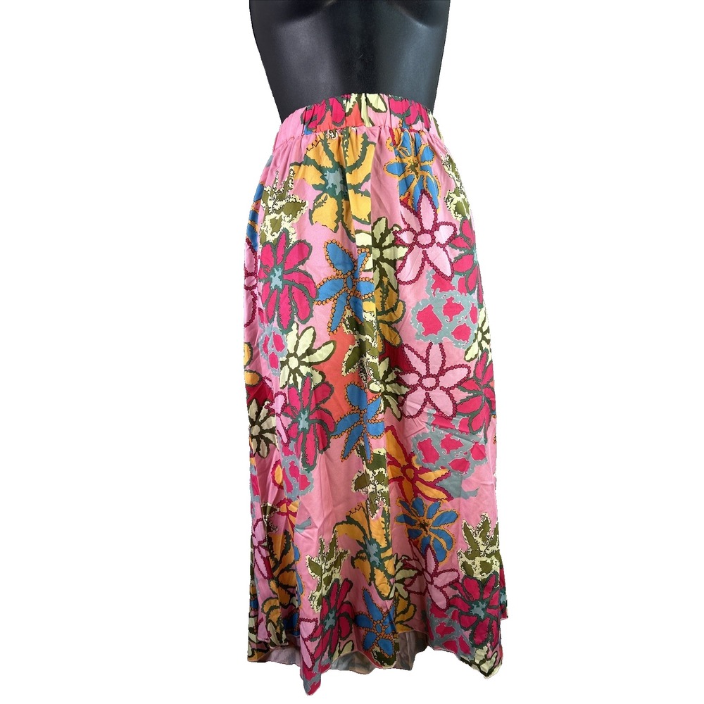 Floral Print Woman's Midi Skirt Long Hippie Bohemain Festival Colorful flower XL